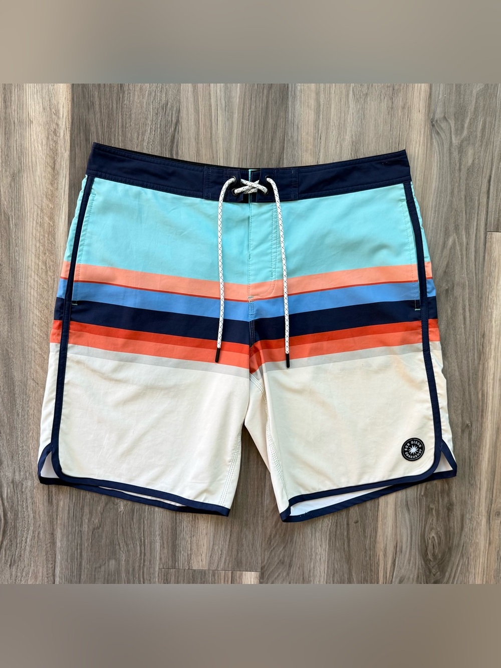 Sun Diego 19" Striped Board Shorts Size 32